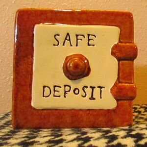 vintage ceramic bank vault piggy bank